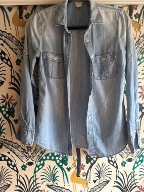 J. Crew Light Blue Denim Button-Down Shirt
